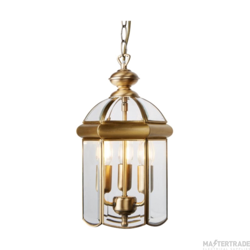Searchlight 3 Light Ceiling Lantern In Antique Brass