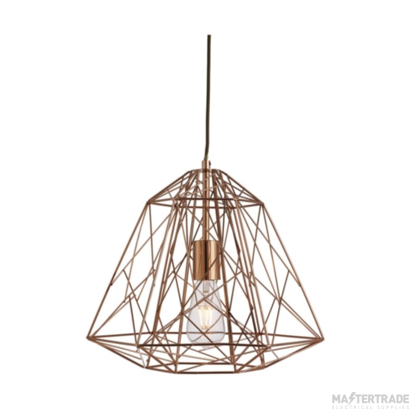 Searchlight Geometric Cage 1 Light Ceiling In Copper