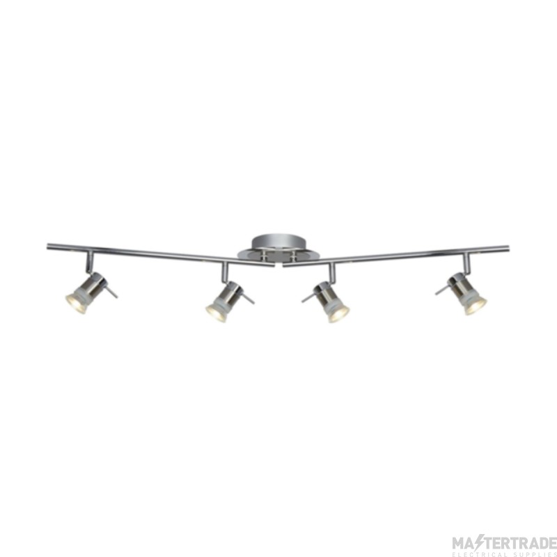 Searchlight 4 Light Adjustable Bar Ceiling Spot In Chrome And Satin Silver