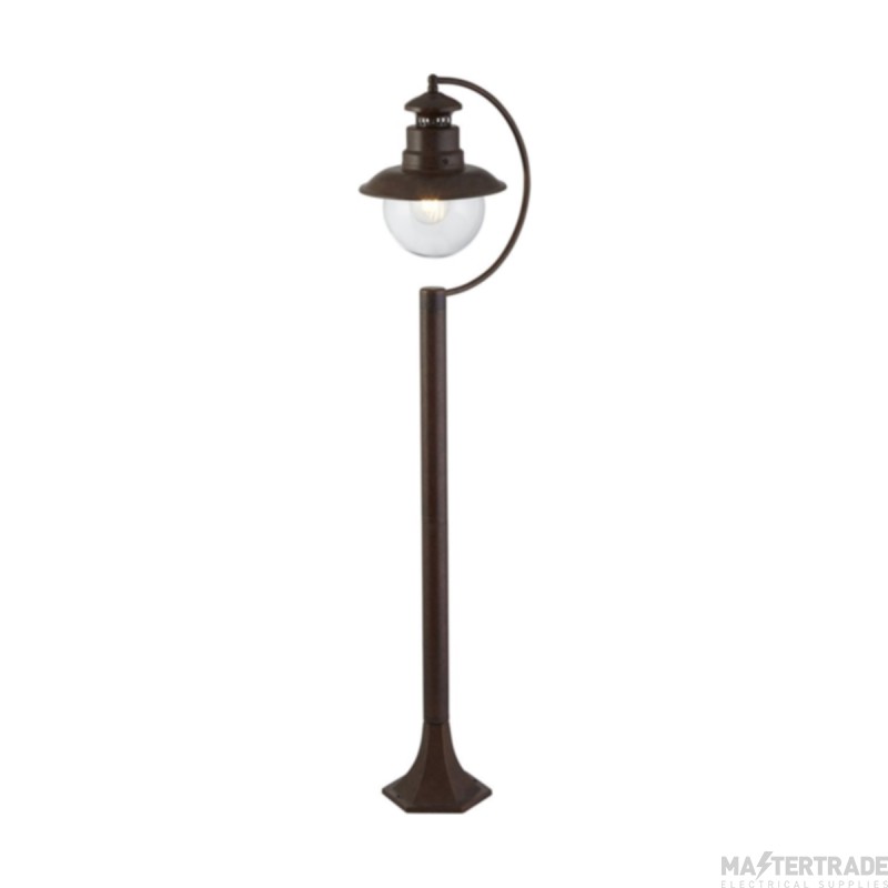 Searchlight Station 1lt Outdoor Garden Post (1100mm Height) Rustic Brown With Clear Acryli