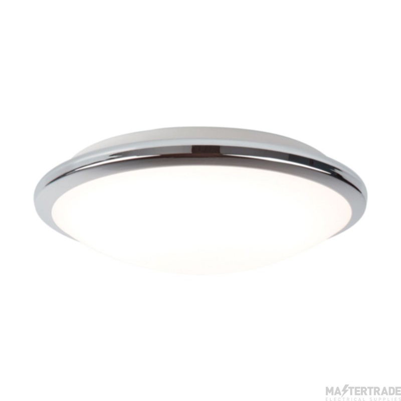 Searchlight Flush Ceiling Light In Chrome With Frosted Glass