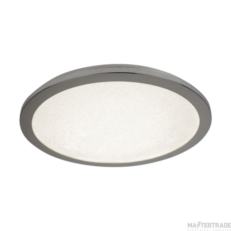 Searchlight Bathroom Flush Ceiling Light In Chrome With Sanded Glass Dia: 300mm