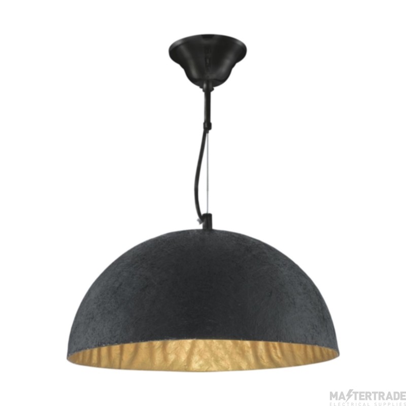 Searchlight Dome Black and Gold Ceiling Pendant Light