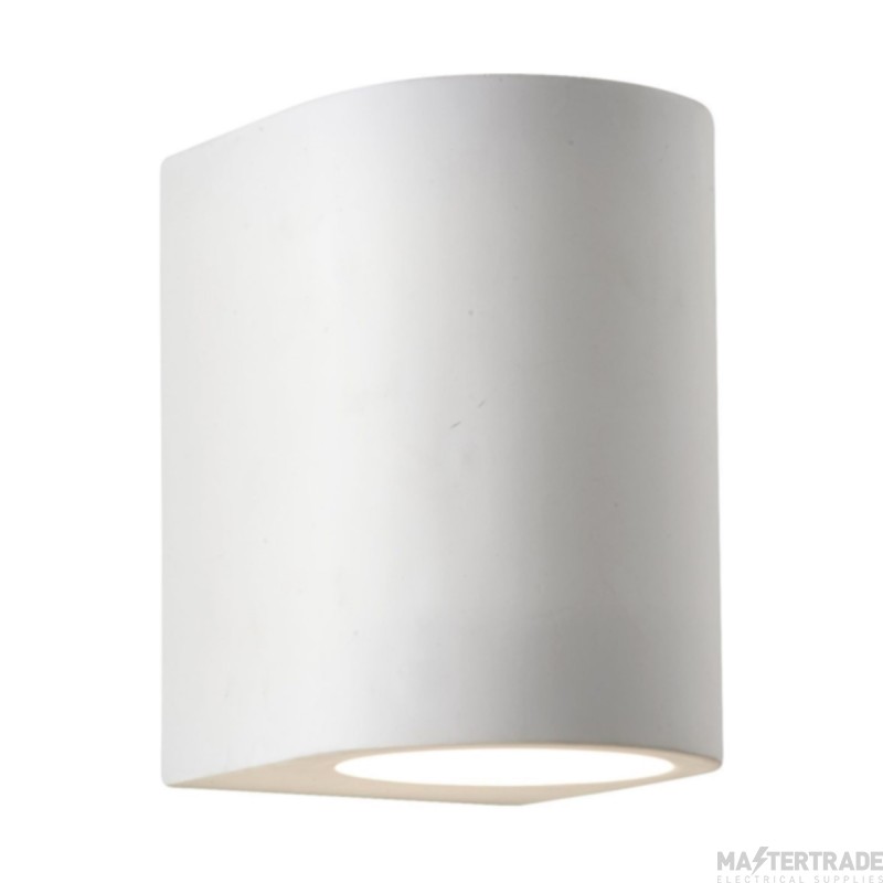 Searchlight Gypsum 1 Light Curved Cylinder In Plaster Which Is Paintable