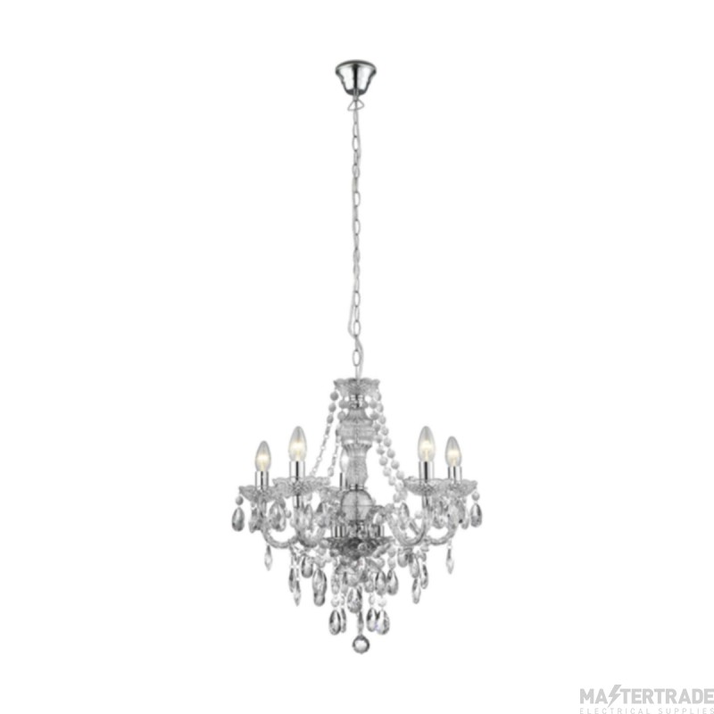 Searchlight Marie Therese 5 Light Clear Acrylic Chandelier