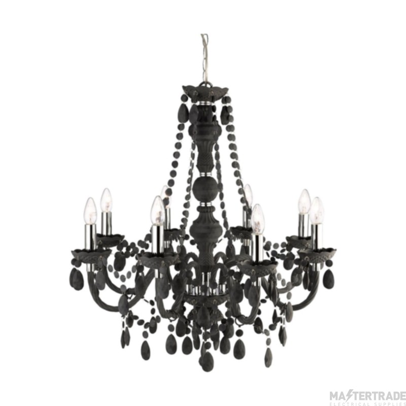Searchlight Marie Therese 8 Light Ceiling Pendant In Charcoal Grey