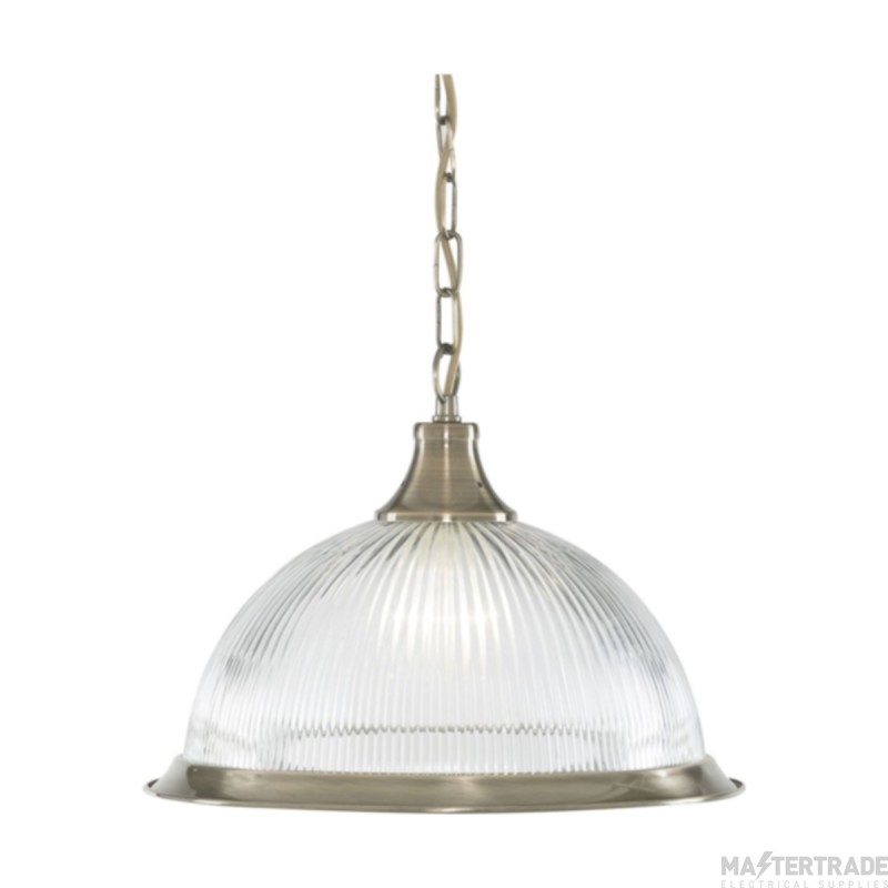 Searchlight American Diner 1 Light Ceiling Pendant In Antique Brass