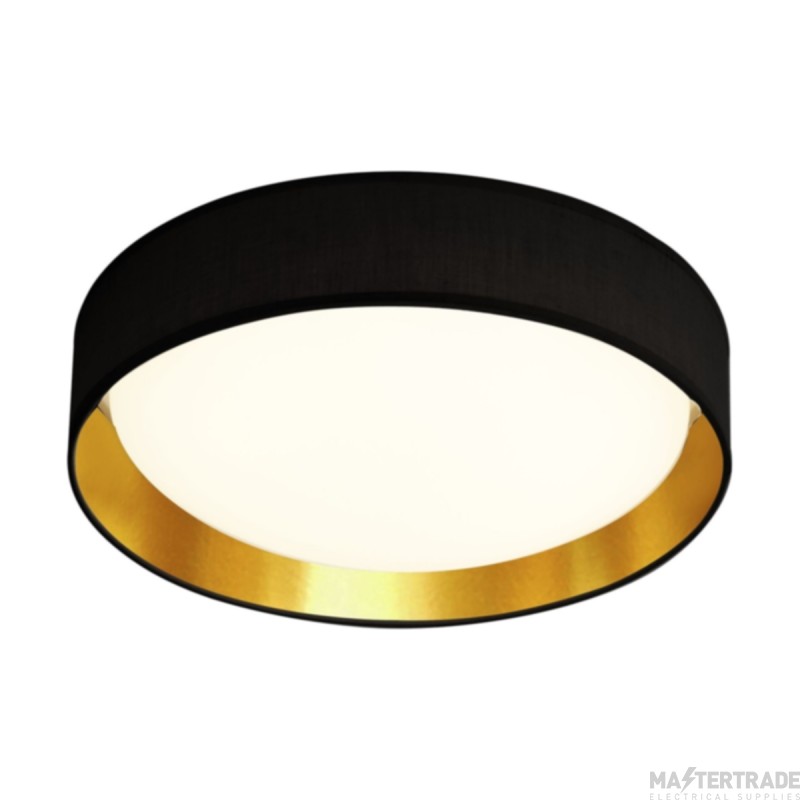 Searchlight Gianna Flush Ceiling Light In Black And Gold Dia: 500mm