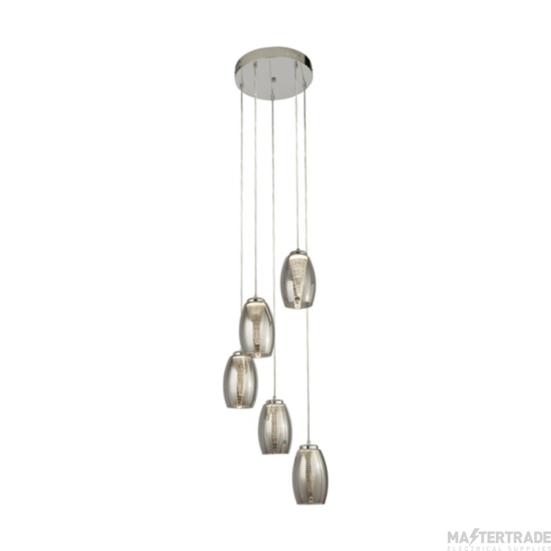 Searchlight Cyclone 5lt Multi Drop Pendant With Smoked Glass