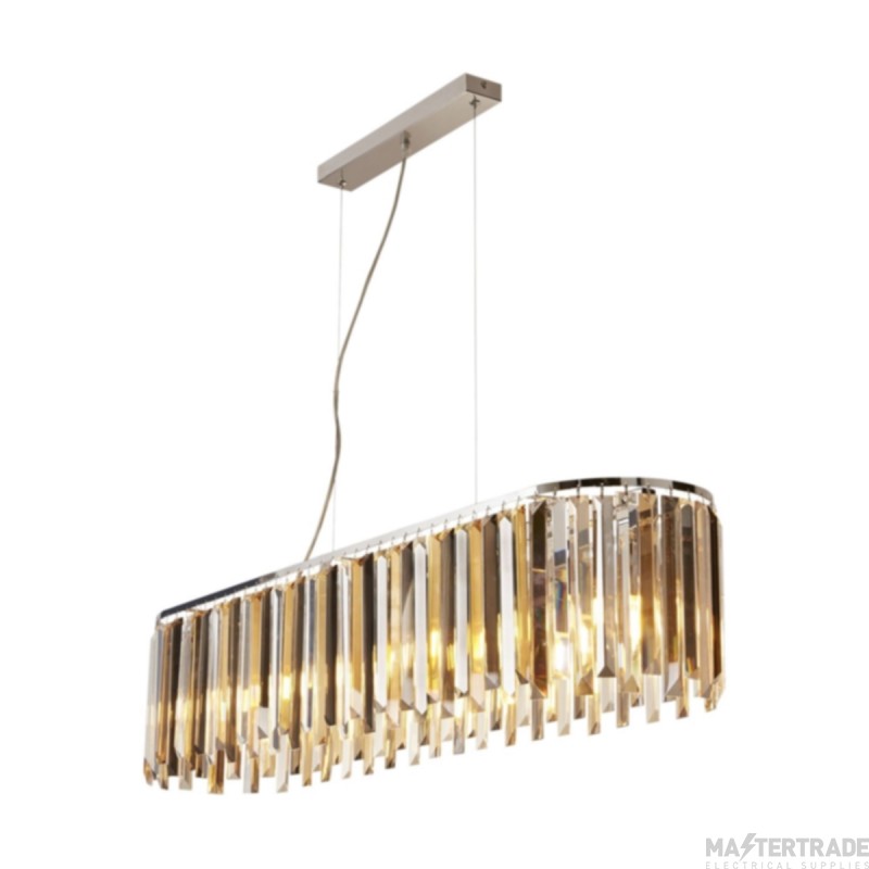 Searchlight Clarissa 8 Light Oval Ceiling Pendant In Chrome And Glass