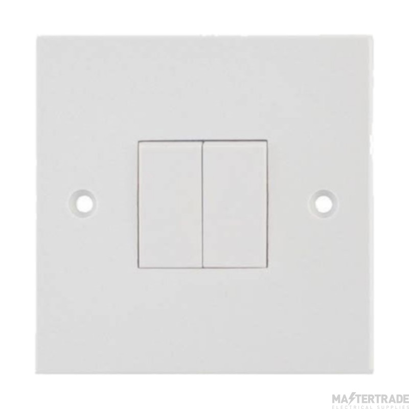 Selectric LG202 2 Gang Way 10A Plate Switch White