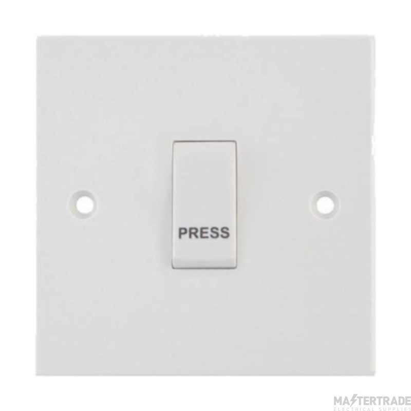 Selectric Plate Switch Bell Press 10A White