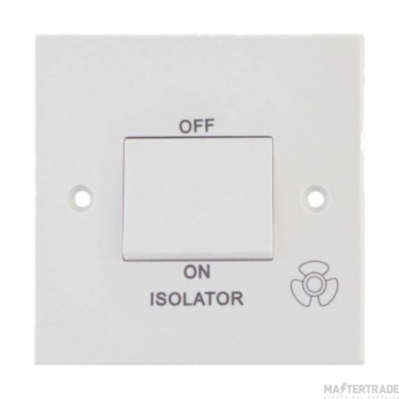 Selectric Switch 3P Fan Isolator Black Insert 10A White