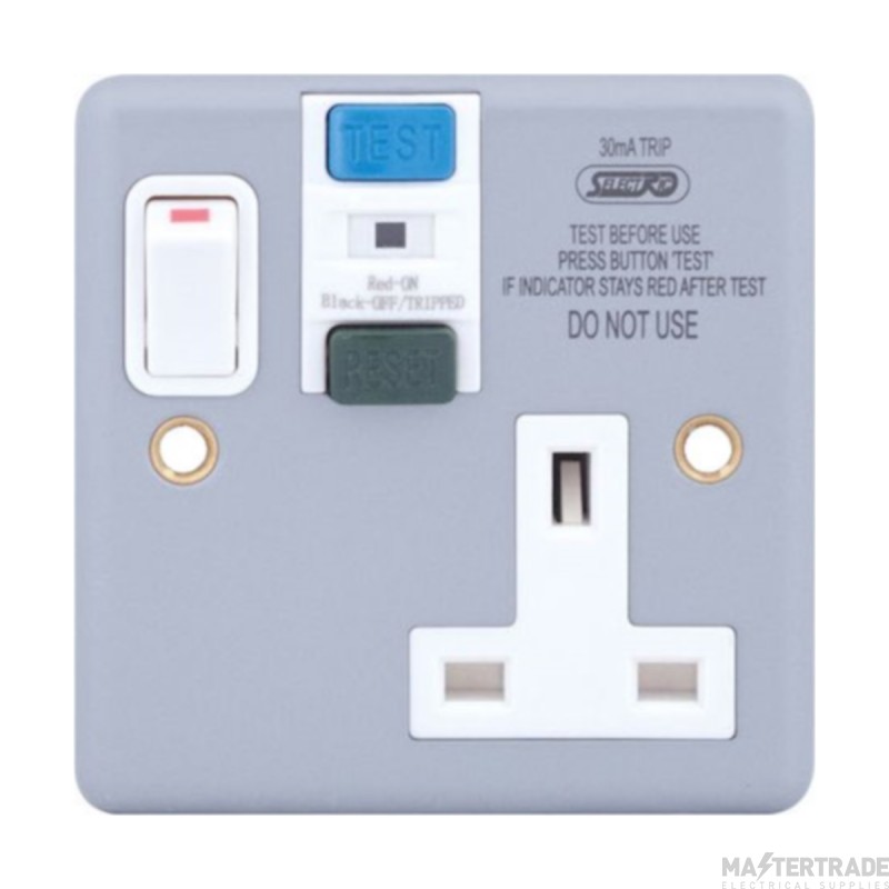 Selectric Socket RCD Protected 1 Gang Switched DP Passive/Latching Metalclad