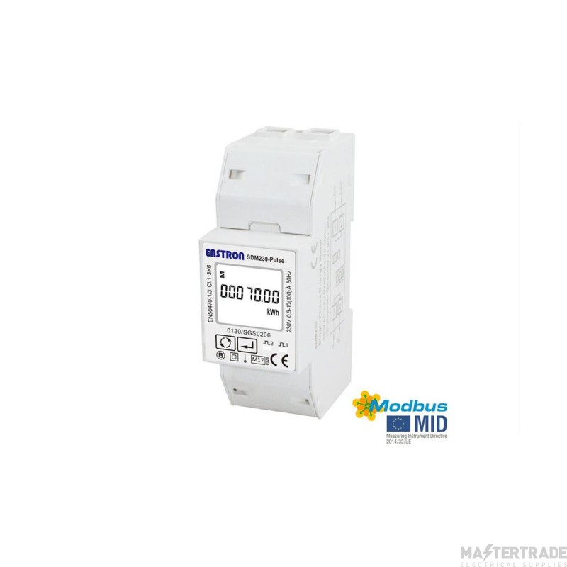 Single Phase DIN Rail Digital kWH Meter, MID approved, Direct Connected, Modbus, Multifunction