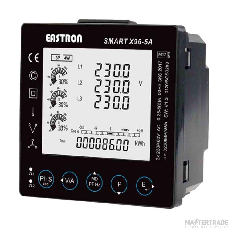 Single/Three Phase Panel Mounted Digital kWH Meter, Multifunction, MID approved, CT Operated