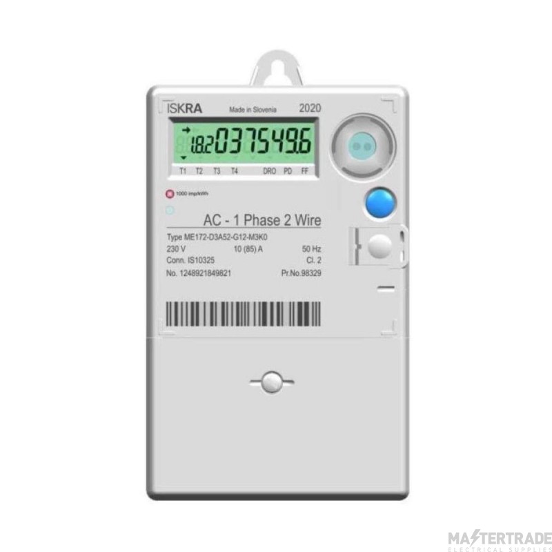 Iskra ME172 Single Phase 100A Reading Meter, MID approved, Direct Connected