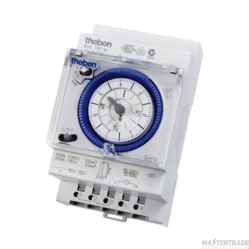 Timeguard Theben Time Switch Din Rail 7 Day Tappet (3 Module)