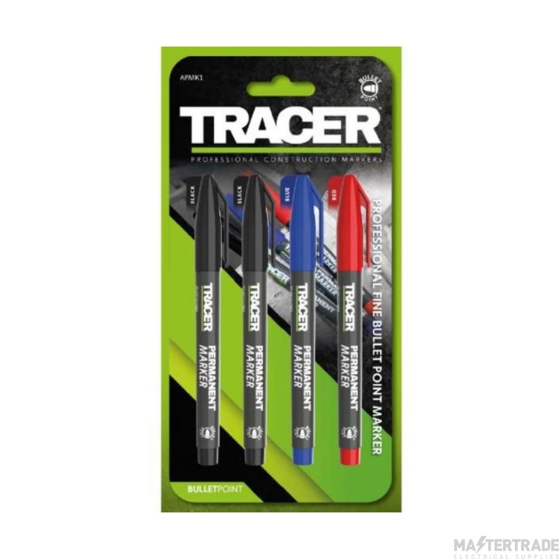 Tracer APMK1 Fine Bullet Point Marker Set Pack=4