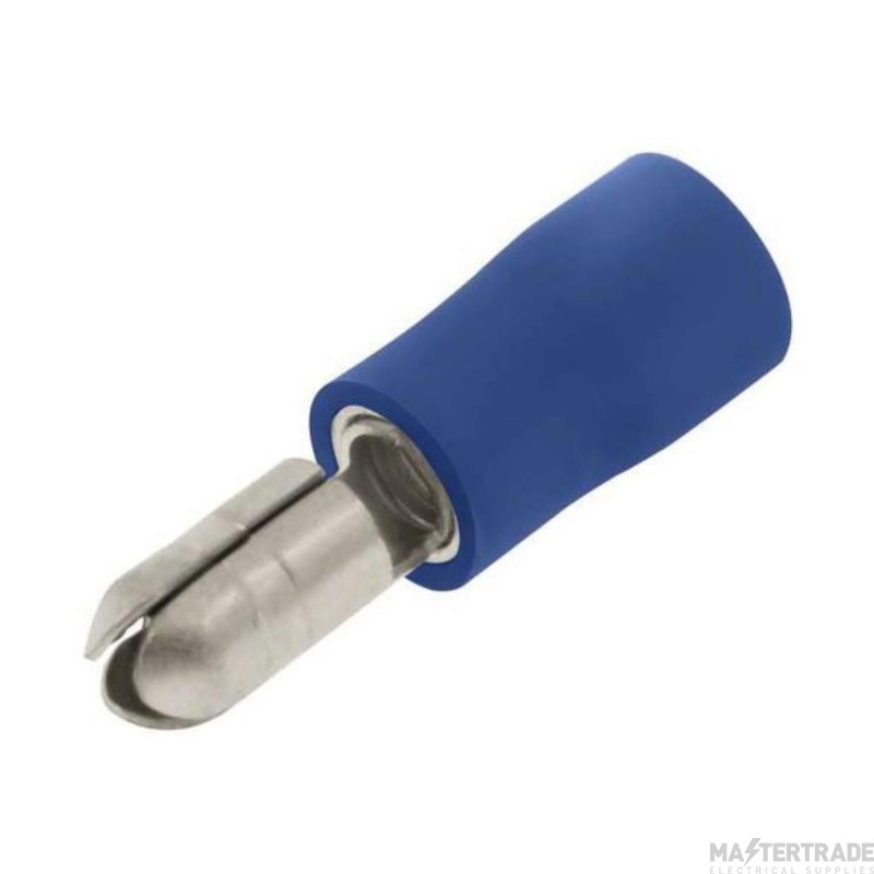Unicrimp 4mm Male Bullet Terminal Pre-Insulated Blue Pack=100