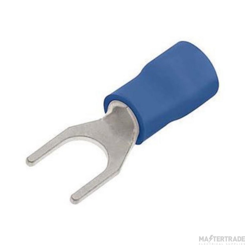 Unicrimp 3mm Fork Terminal Pre-Insulated Blue Pack=100