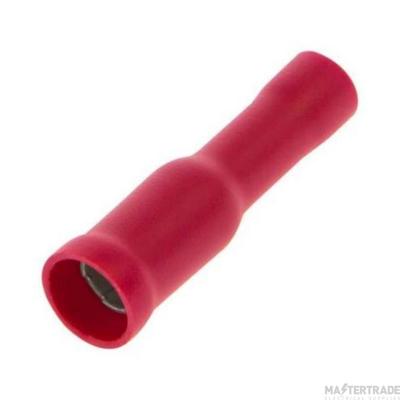 Unicrimp 4mm Female Bullet Terminal Pre-Insulated Red Pack=100