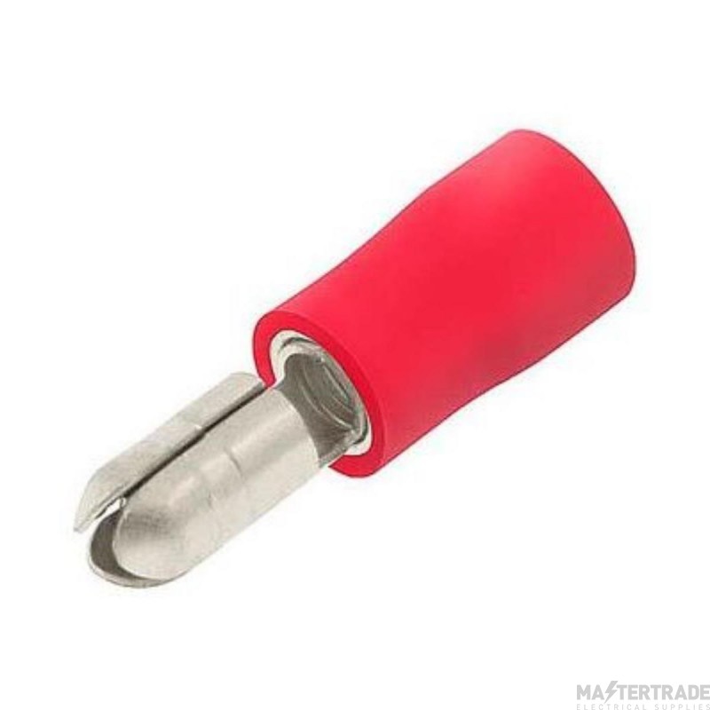 Unicrimp 4mm Male Bullet Terminal Pre-Insulated Red Pack=100