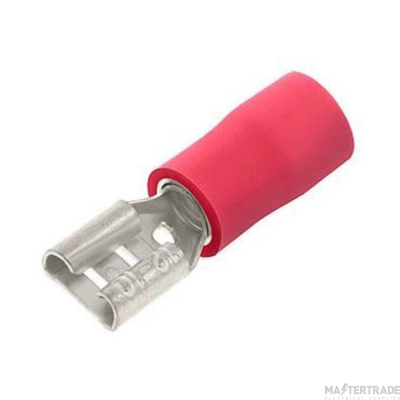 Unicrimp 4.8mm 0.5mm Female Push On Terminal Pre-Insulated Red Pack=100