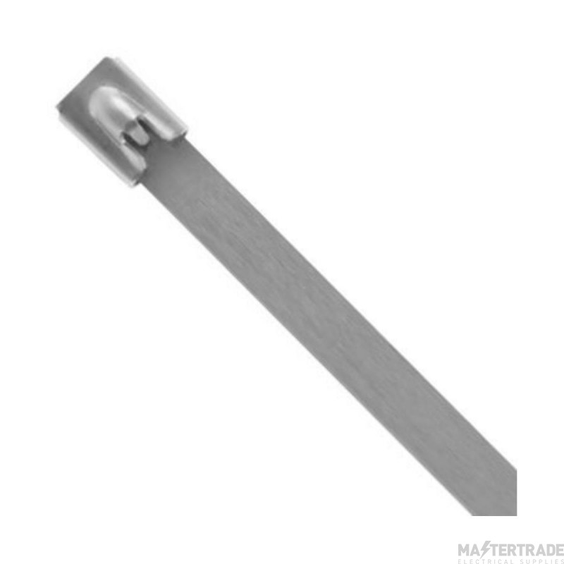 Unicrimp 150x4.6mm Stainless Steel Roller Ball Cable Tie Pack=100