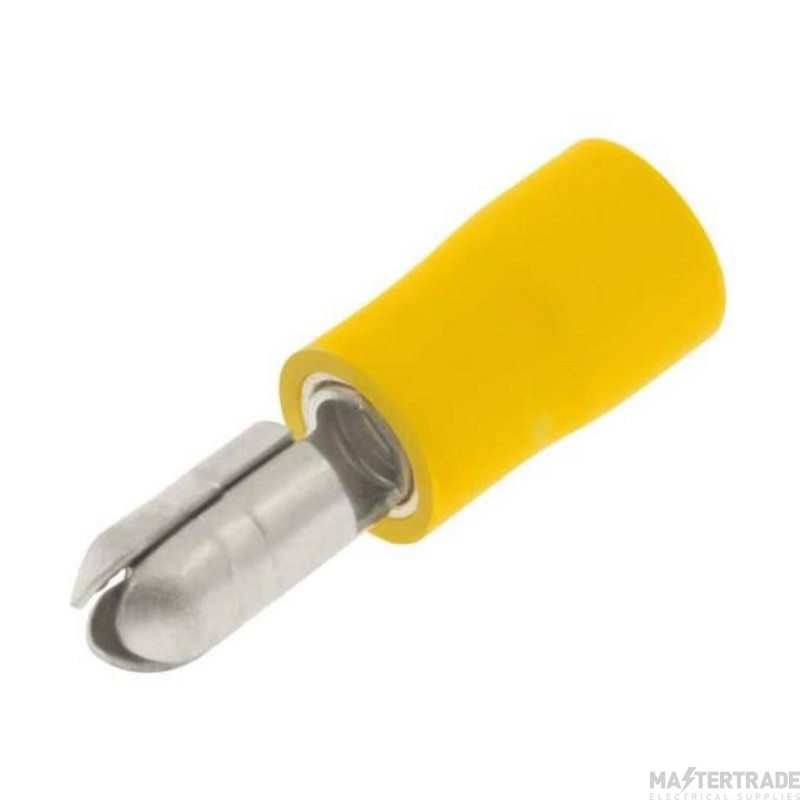 Unicrimp 5mm Male Bullet Terminal Pre-Insulated Yellow Pack=100
