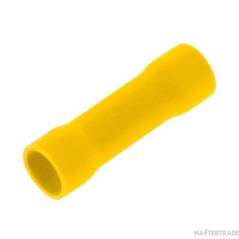 Unicrimp Butt Connector Terminal Pre-Insulated Yellow Pack=100