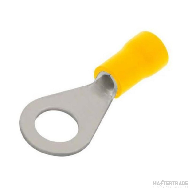 Unicrimp 12mm Ring Terminal Pre-Insulated Yellow Pack=100