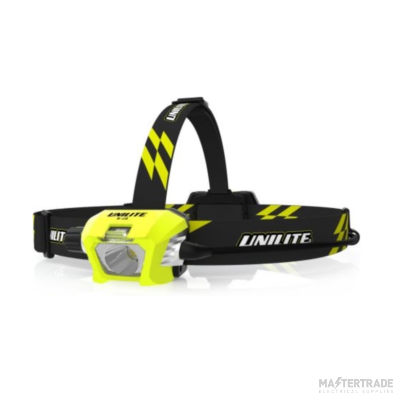 Unilite Headlight High Power USB LED Rechargeable 1 or 2 lithium-ion Battery 1100lm Yellow/Black