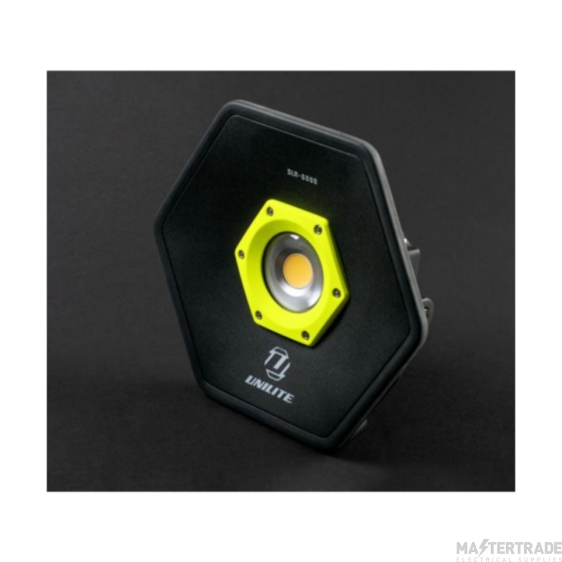 Unilite Site Light Rechargeable COB LED 11.1V Li-Ion Battery Pack & Mains 65W 6000lm 266x237x59mm Yellow/Black