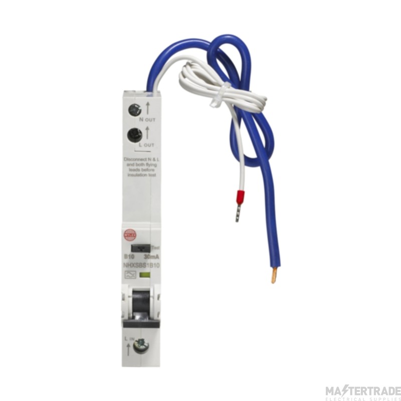 Wylex NH System RCBO SP Class A Type B 1 Module 10A 30mA