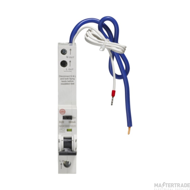 Wylex NH System RCBO SP Class A Type B 1 Module 20A 30mA