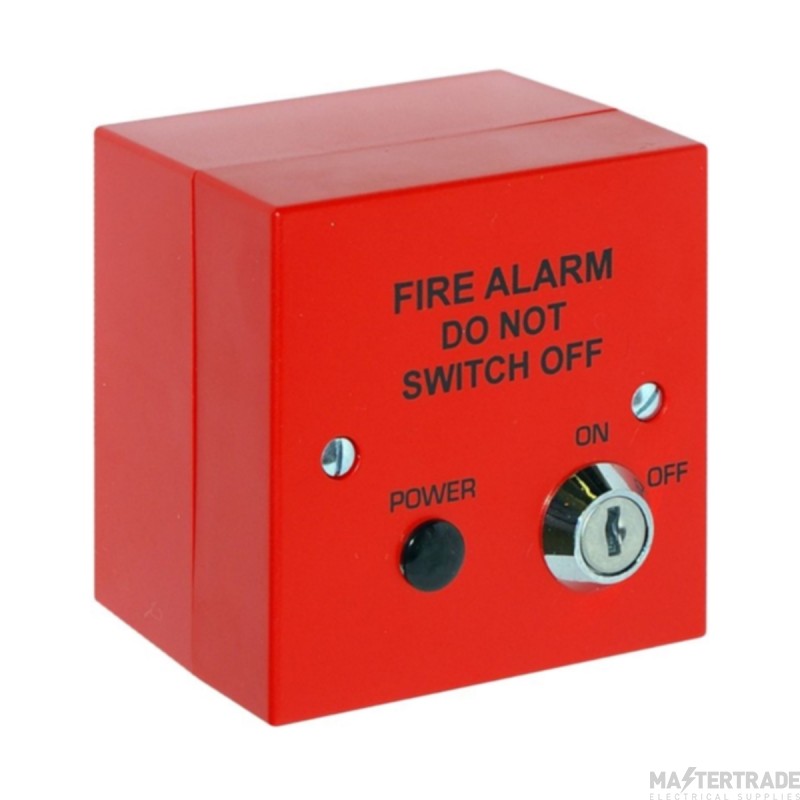 Red Fire Alarm Mains Isolator c/w Keyswitch