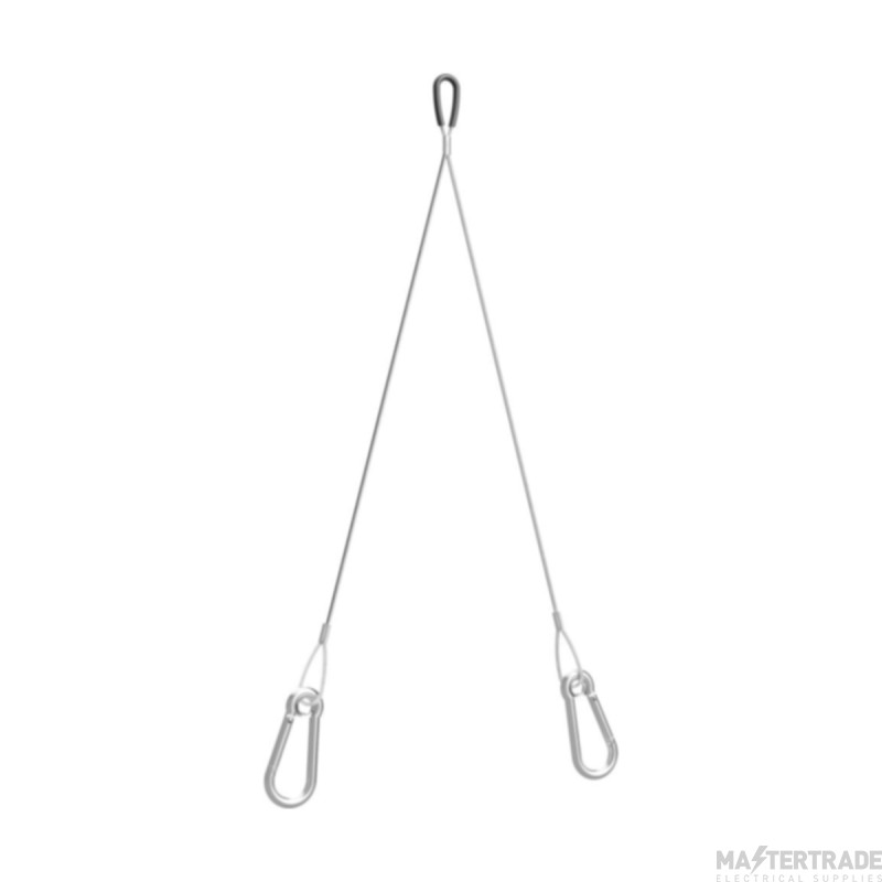 Zip Clip Try-Lock Wire Suspension Twin Eyelet Carabiner System 300-400mm 50kg SWL Galvanised Steel Rope