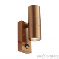 Ansell Acero Bi-Directional Wall Light GU10 Copper PIR 162x92mm