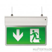 Ansell LED EagleLED 2.5W Emergency Hanging Exit Blade 3hrM/NM Silver/Grey c/w Driver & Legend