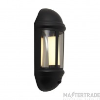Ansell Latina 8W LED Half Lantern 3000K IP65 PIR Black