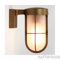 Astro Cabin Wall Frosted Outdoor Wall Light in Antique Brass 1368008