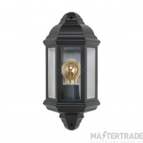 BELL Retro Wall Light Vintage Half Lantern IP54 Cool White Black