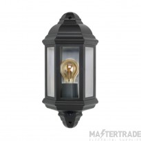 BELL Retro Vintage E27 Half Wall Lantern IP54 Black c/w PIR