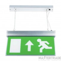 BLE 3.7W Emergency LED Hanging Exit Sign 3hrM IP20 White