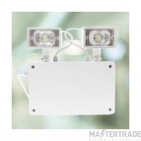 Channel Grove II Floodlight 3hrNM Twin c/w White Lamps IP65 Remote Control Test Function 5W 600lm Polycarbonate