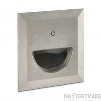 Collingwood Wall Light Recessed Sq Asym 4000K LED IP67 50Deg Beam Angle 2.6W 240V 59lm Stainless Steel 316 Cast