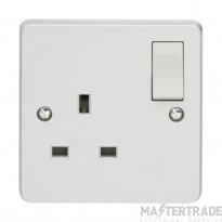 Crabtree Capital 1 Gang SP 13A Dual Earth Switched Socket White
