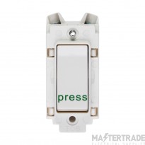 Crabtree Rockergrid 10A Retractive Grid Switch White Marked Press