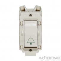 Crabtree Rockergrid 10A Retractive Grid Switch White Bell Symbol